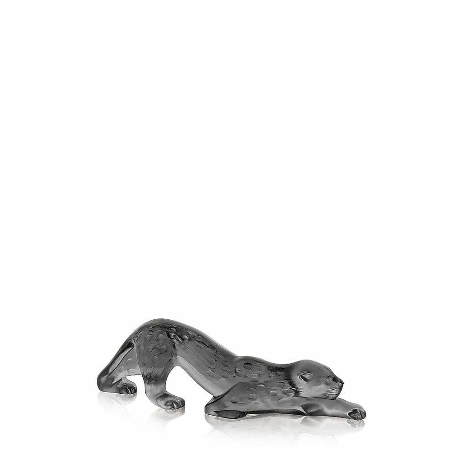 Sculptures | Lalique Zeila Panther Small Sculpture Grey Crystal