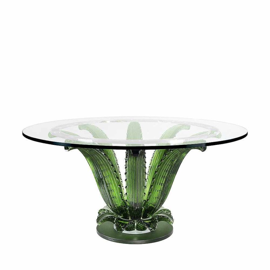 Tables | Lalique Cactus Round Table Green Crystal