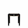 Tables | Lalique Masque De Femme Side Table Clear Crystal/ Black Lacquered And Ivory Ash/ Large Size