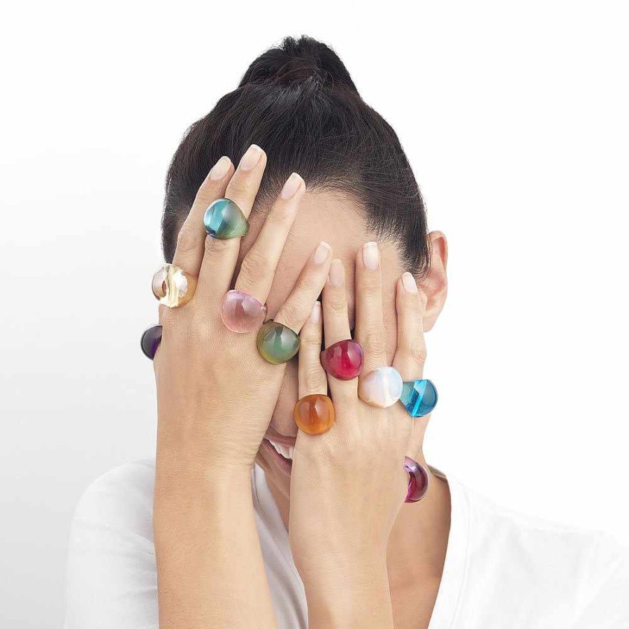 Rings | Lalique Cabochon Ring Opalescent Crystal