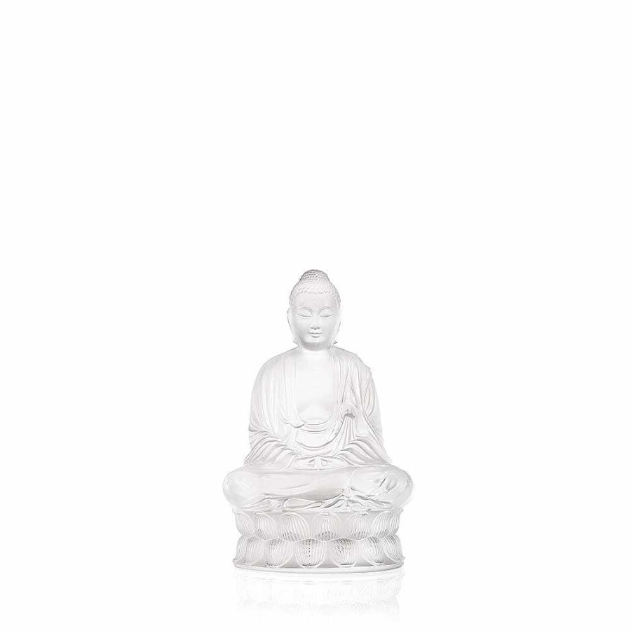 Sculptures | Lalique Small Buddha Sculpture Clear Crystal