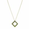 Pendants | Lalique Losange Panthere Pendant Green Crystal/ 18K Yellow Gold Plated