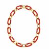 Necklaces | Lalique Empreinte Animale Necklace 12 Crystals Red Crystal/ 18K Yellow Gold Plated Brass