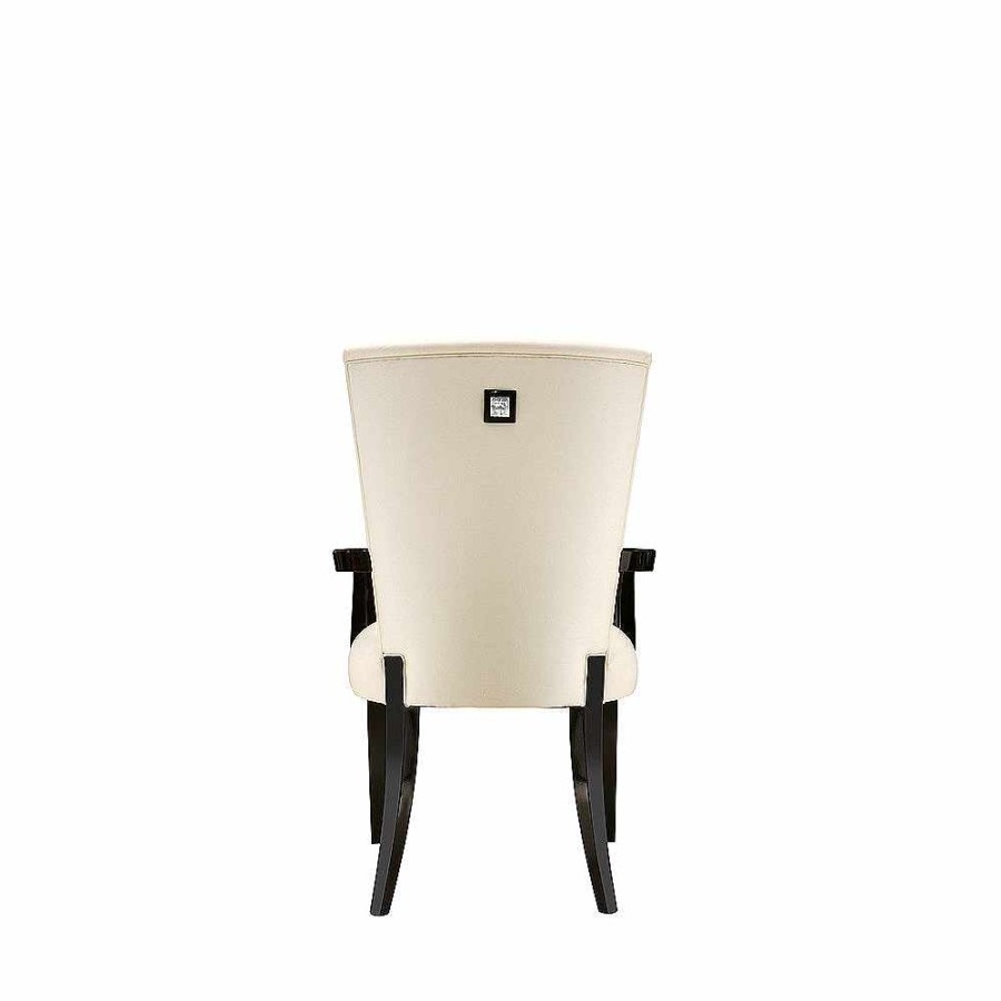 Seatings | Lalique Masque De Femme Contemporary Chair Clear Crystal/ Black Lacquered And Ivory Silk/ Chair With Arms