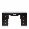 Tables | Lalique Masque De Femme Dressing Table Clear Crystal And Black Lacquered