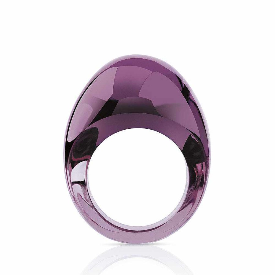 Rings | Lalique Cabochon Ring Purple Crystal