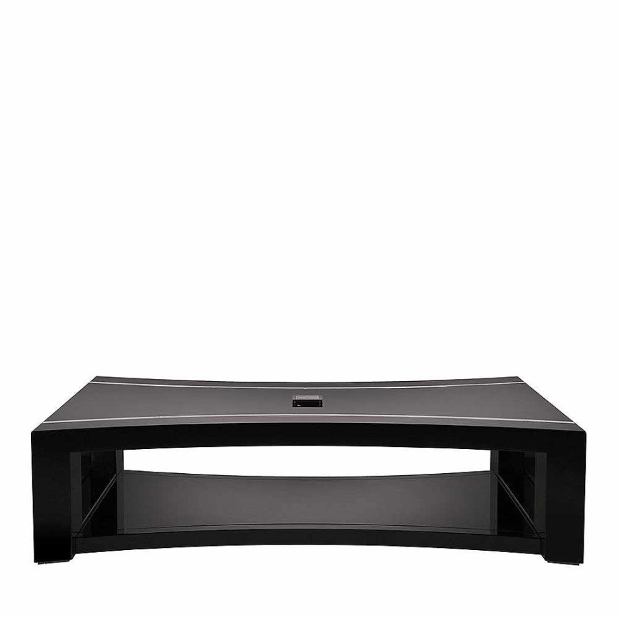 Tables | Lalique Raisins Curved Coffee Table Clear Crystal/ Black Lacquered/ Black Glass Top