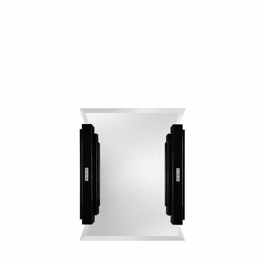 Mirrors | Lalique Raisins Curved Make-Up Mirror Clear Crystal And Black Lacquered