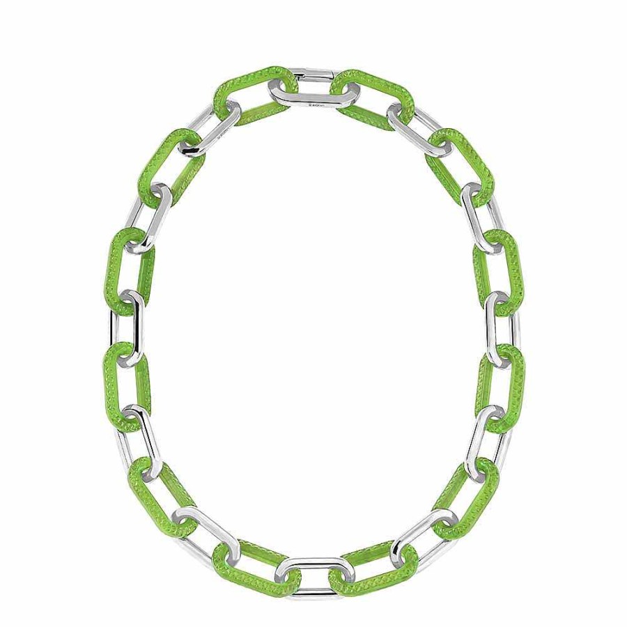 Necklaces | Lalique Empreinte Animale Necklace 12 Crystals Green Crystal/ Silver