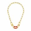 Necklaces | Lalique Empreinte Animale Necklace Red Crystal/ 18K Yellow Gold Plated Brass