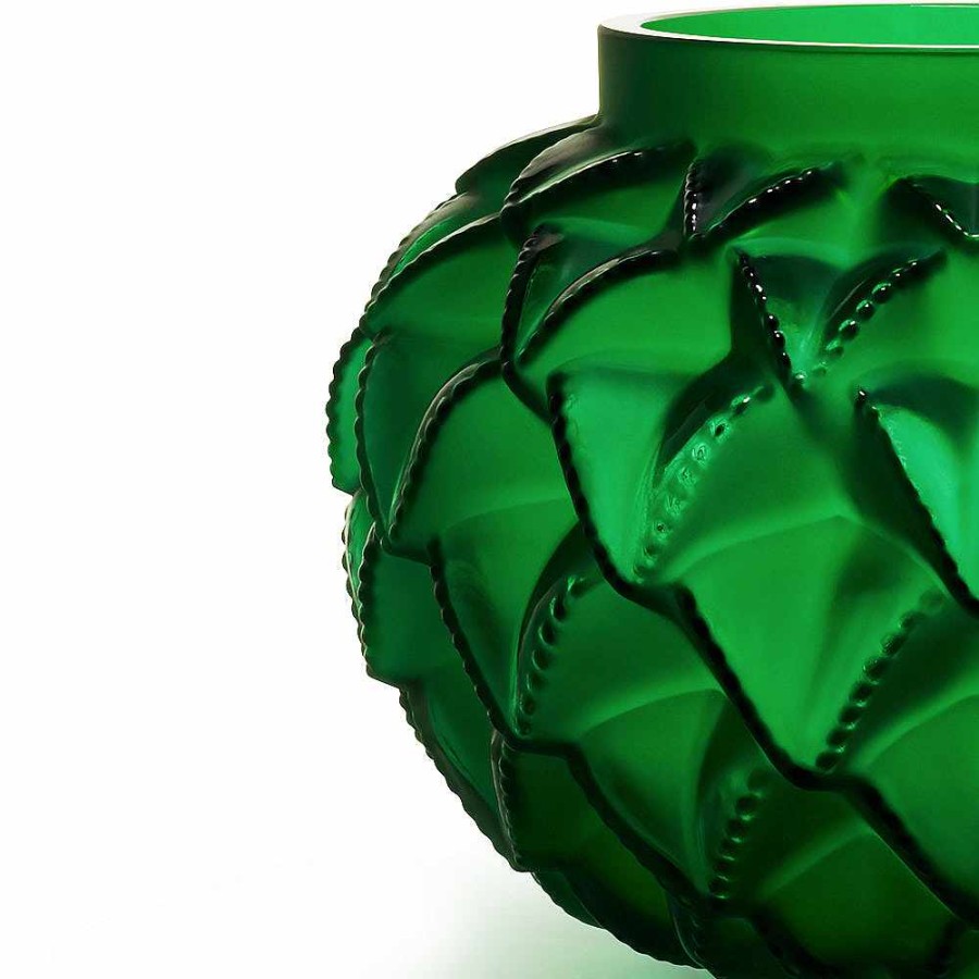 Vases | Lalique Geo Vase, Mario Botta & Lalique, 2016 Black Crystal/ Lost Wax Technique