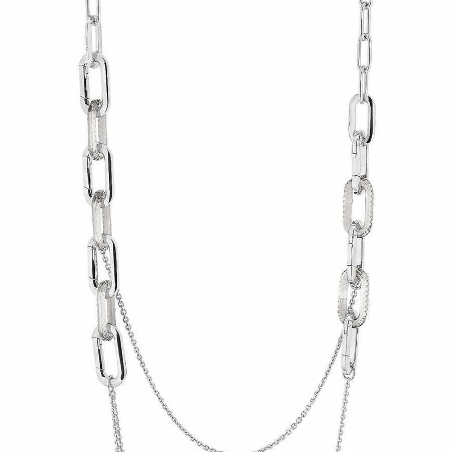 Necklaces | Lalique Empreinte Animale Long Necklace Clear Crystal/ Silver