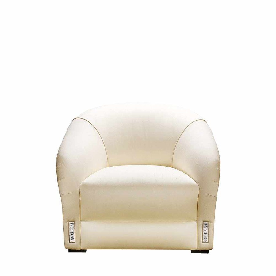 Seatings | Lalique Raisins Classic Club Armchair Clear Crystal And Ivory Silk