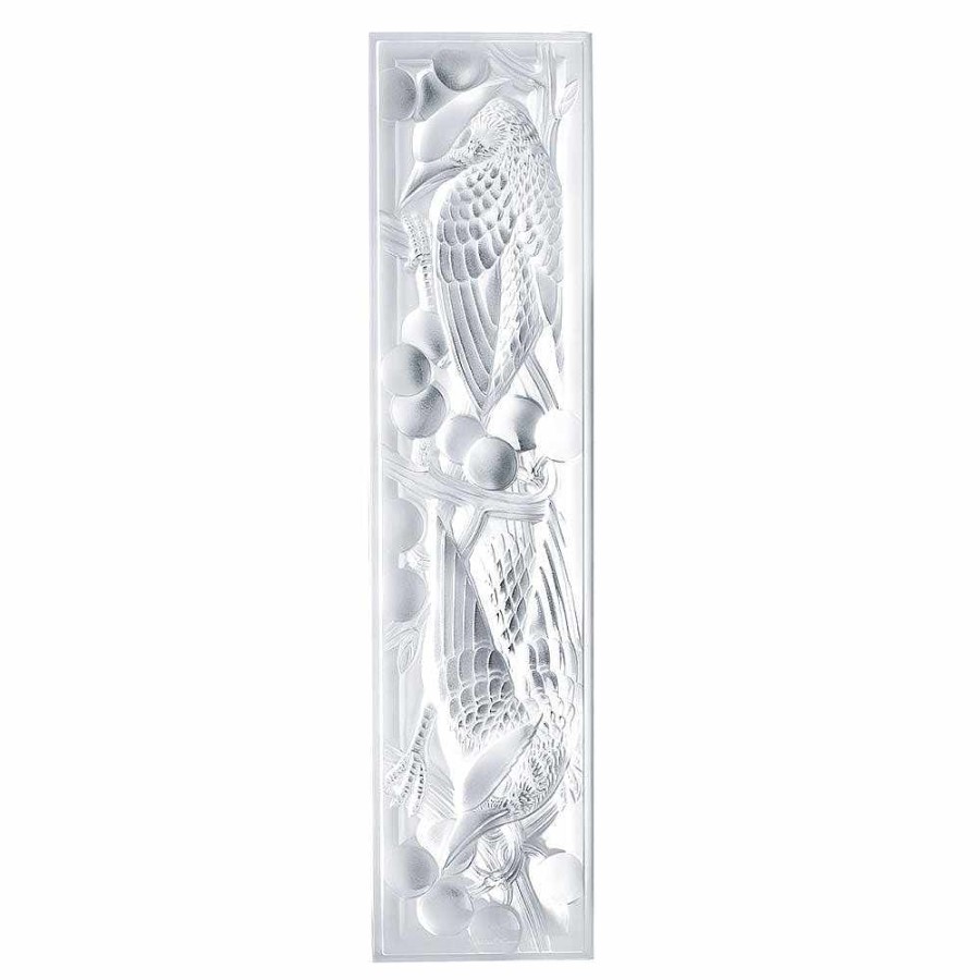 Decorative Panels | Lalique Merles Et Raisins Decorative Panel Clear Crystal/ Small Size/ Left Side