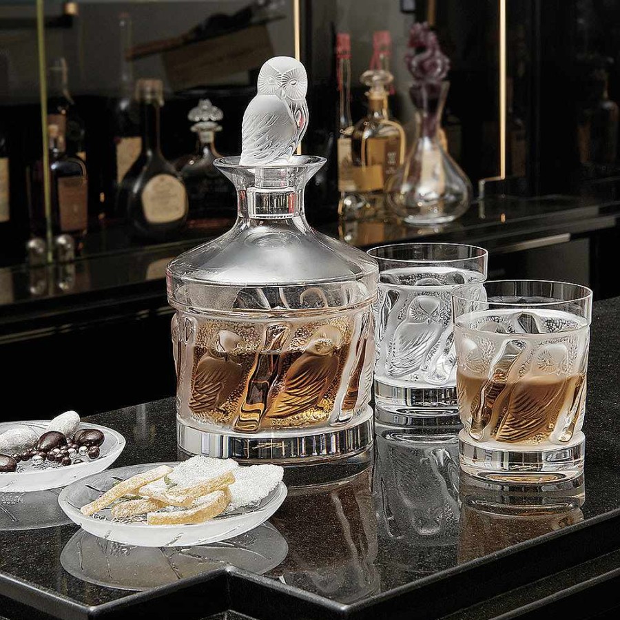 Glasses | Lalique Owl Whisky Tumbler Owl Collection/ Clear Crystal