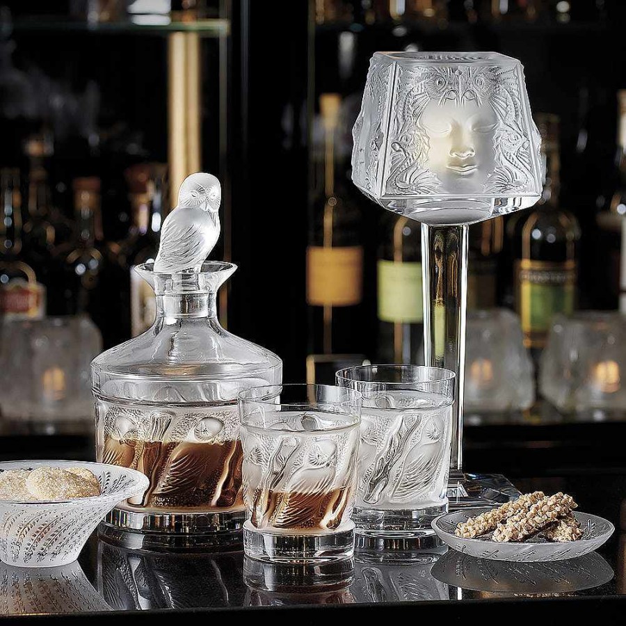 Decanters | Lalique Owl Decanter Owl Collection/ Clear Crystal