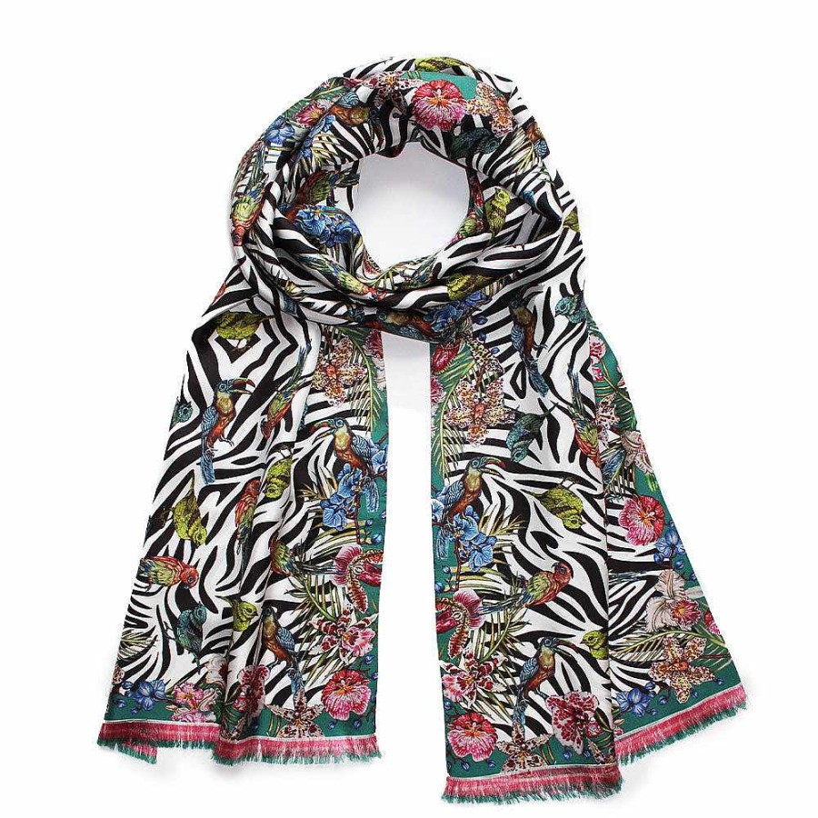 Scarves | Lalique Scarf Lalique By Ginny Litscher, Pink & Black Zebra Design Pink & Black Zebra Design/ 100% Silk