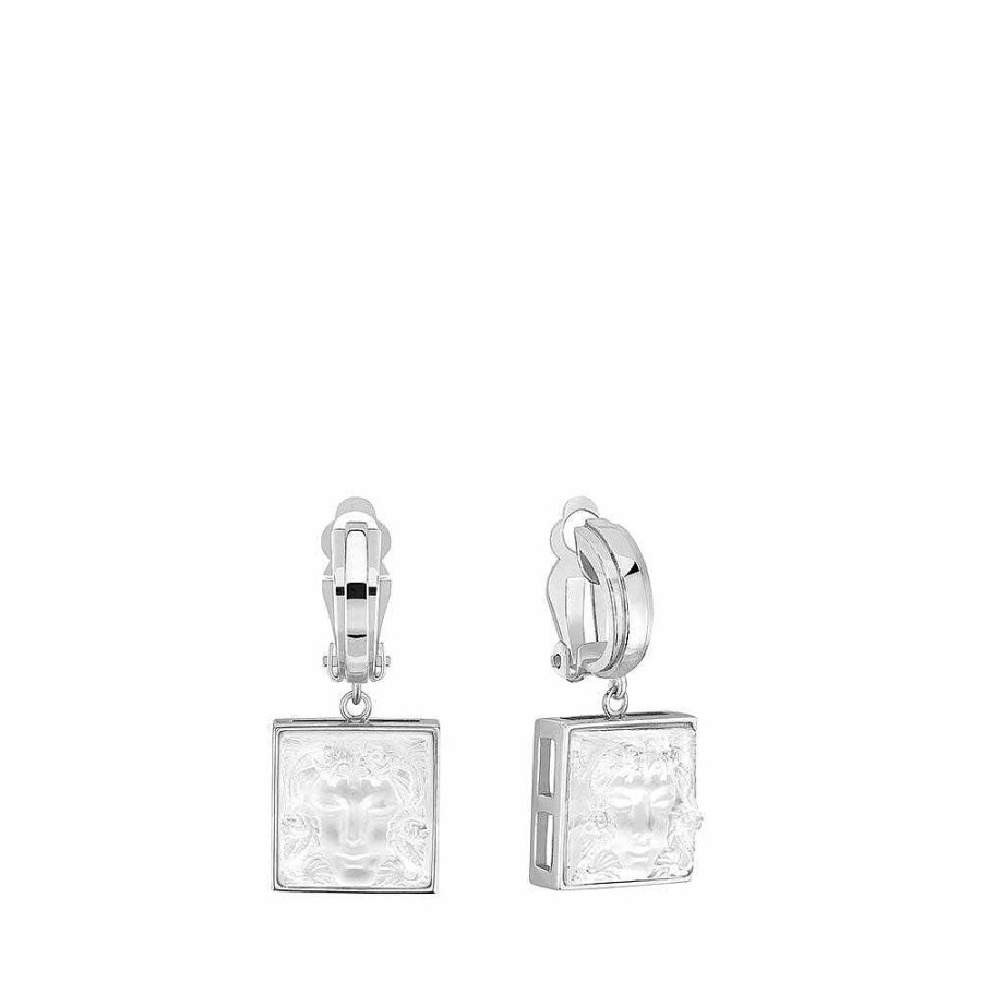 Earrings | Lalique Arethuse Long Earrings Clear Crystal/ Silver