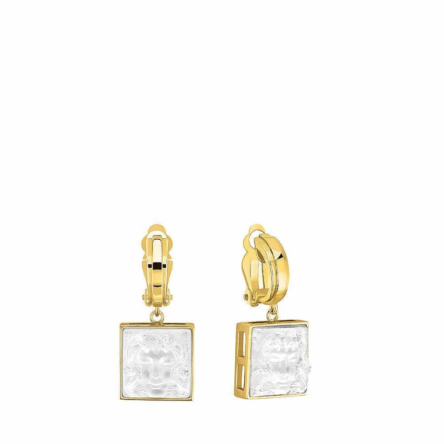 Earrings | Lalique Arethuse Long Earrings Clear Crystal/ Vermeil