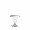 Tables | Lalique Versailles Pedestal Table Clear Crystal/ Brushed Stainless Steel