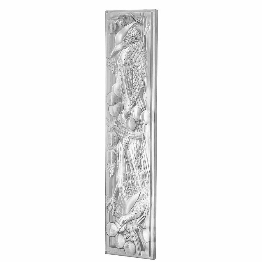 Decorative Panels | Lalique Merles Et Raisins Decorative Panel Clear Crystal/ Small Size/ Left Side