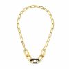 Necklaces | Lalique Empreinte Animale Necklace Black Crystal/ Yellow Gold Plated