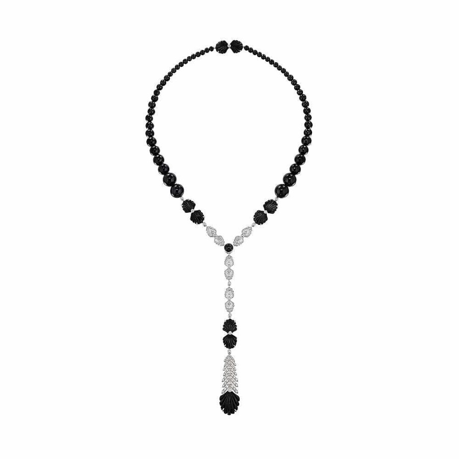 Necklaces | Lalique Adrienne Necklace White Gold/ Onyx/ Diamonds