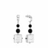 Earrings | Lalique Arethuse Earrings Clear Crystal/ Onyx/ Silver