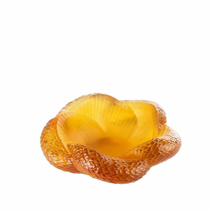 Bowls | Lalique Serpent Bowl Amber Crystal