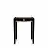 Tables | Lalique Masque De Femme Side Table Clear Crystal/ Black Lacquered And Ivory Ash/ Medium Size