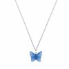 Necklaces | Lalique Papillon Necklace Blue Crystal/ Silver