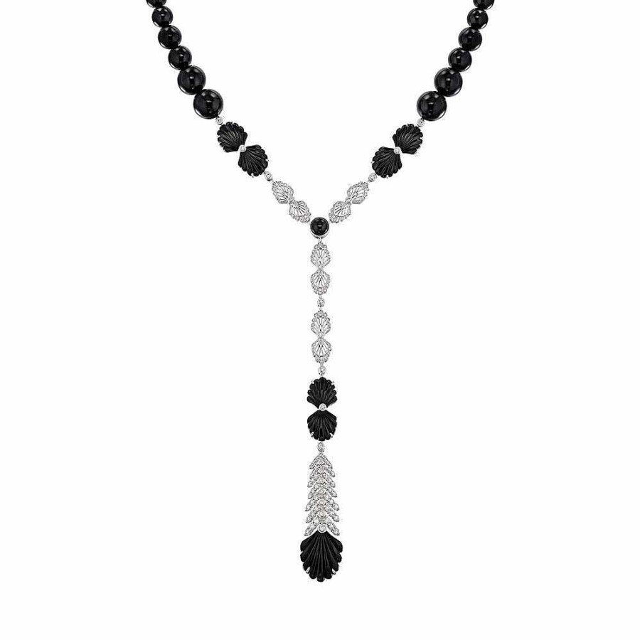 Necklaces | Lalique Adrienne Necklace White Gold/ Onyx/ Diamonds