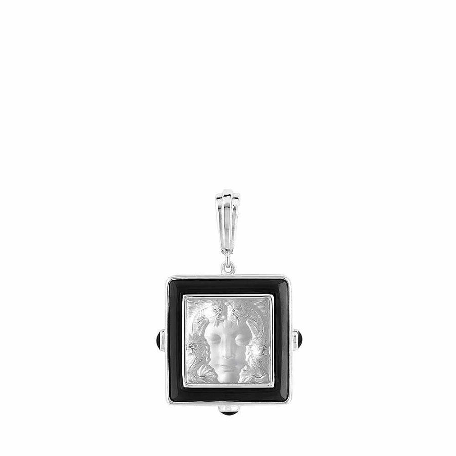 Pendants | Lalique Arethuse Pendant Clear Crystal/ Black Lacquer/ Silver