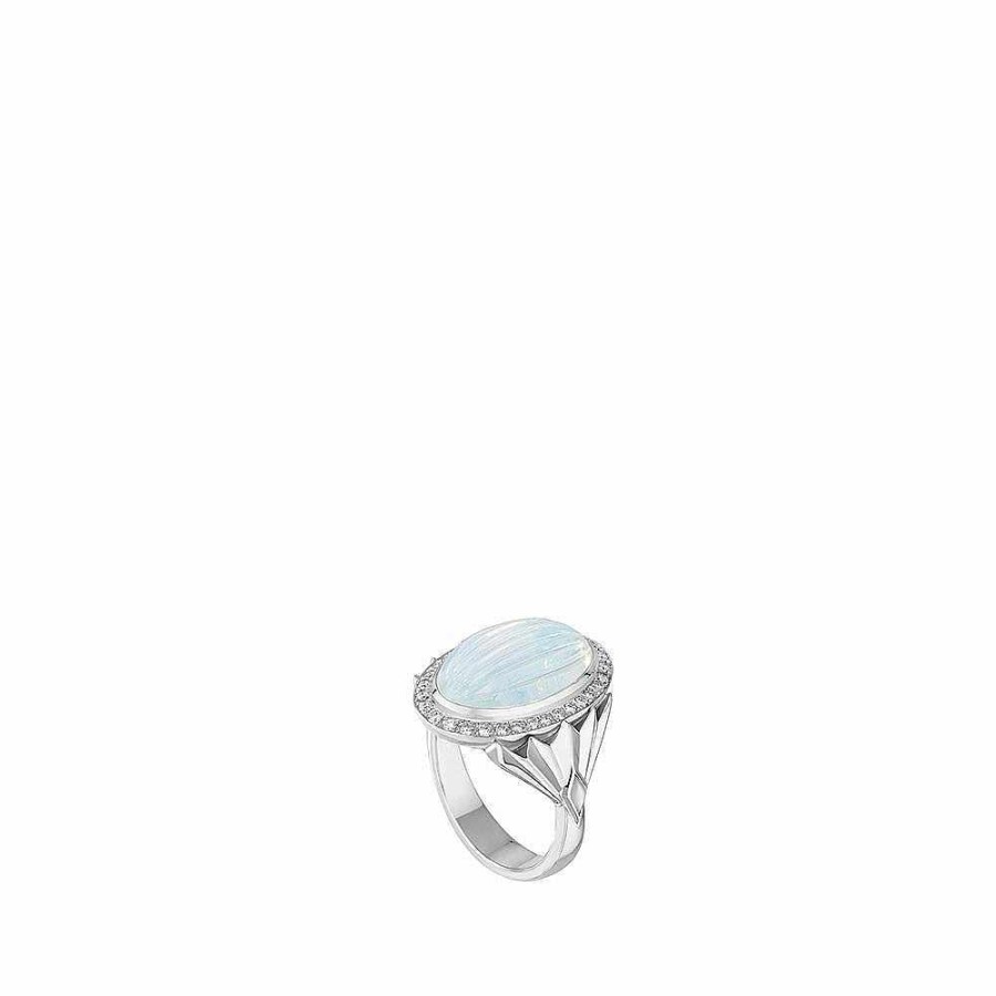 Rings | Lalique La Flute Enchantee Ring White Gold/ Crystal/ Diamonds/ Agate