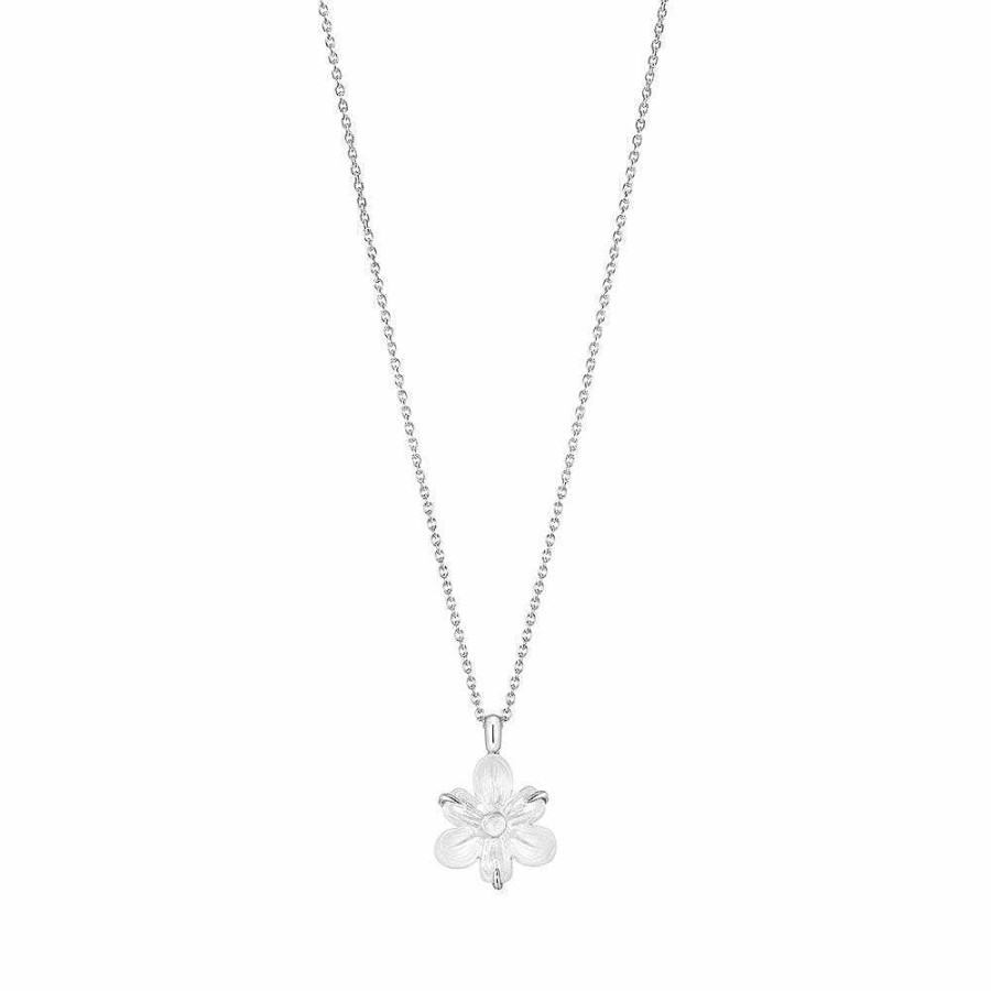 Pendants | Lalique Fleur De Neige Pendant Clear Crystal/ Silver