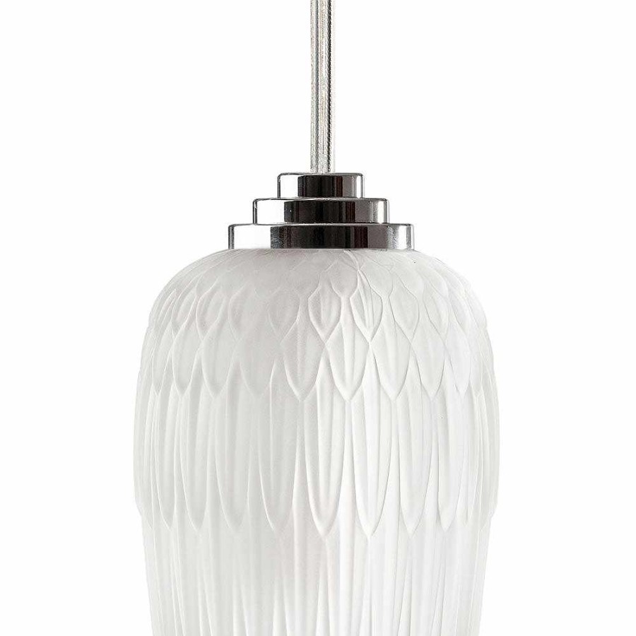 Ceiling Lamps & Lights | Lalique Plumes Ceiling Lamp Clear Crystal/ Chrome Finish