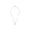 Necklaces | Lalique Pivoine Necklace Pink Pearly On Clear Crystal/ 18 Carats Yellow Gold Plated