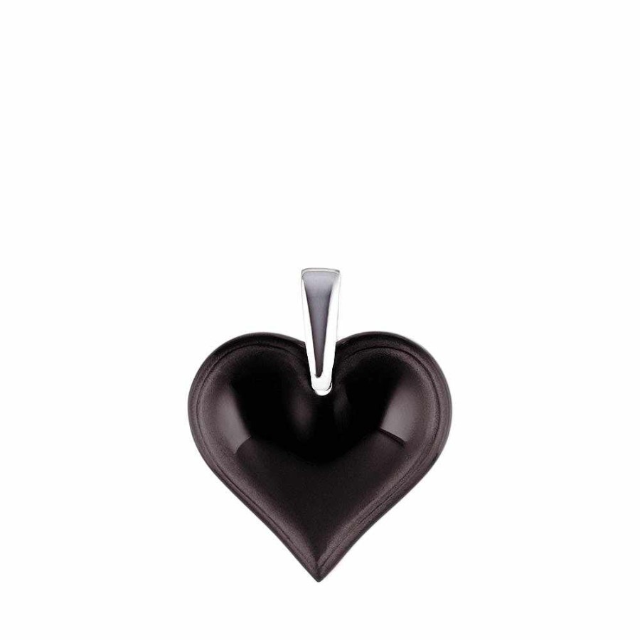 Pendants | Lalique Amoureuse Beaucoup Pendant Black Crystal/ Silver