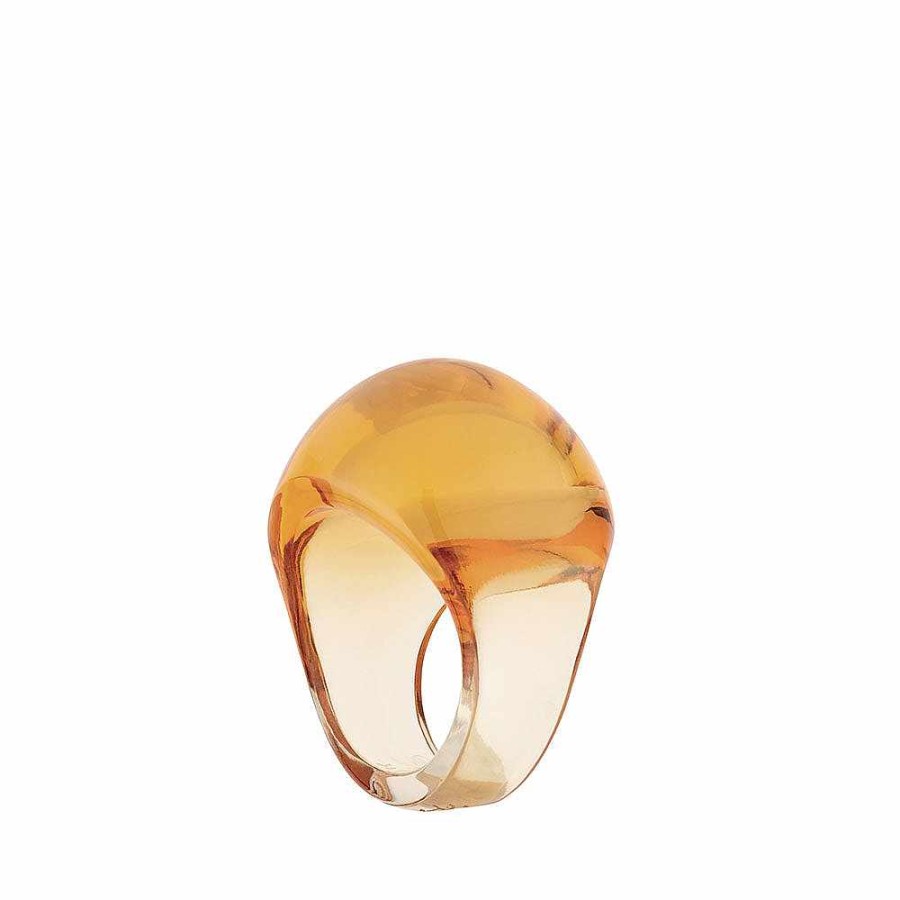 Rings | Lalique Cabochon Ring Amber Crystal