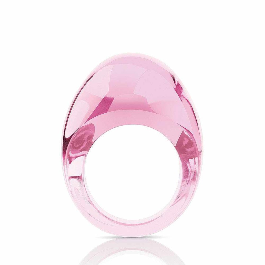 Rings | Lalique Cabochon Ring Pink Crystal