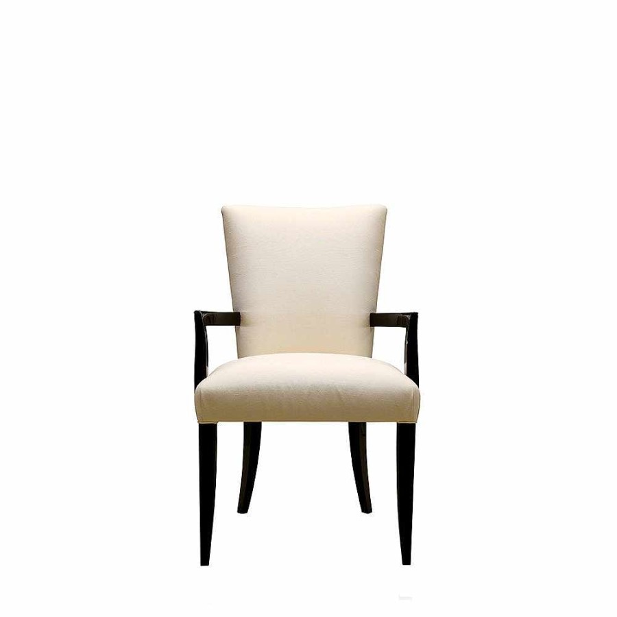 Seatings | Lalique Masque De Femme Contemporary Chair Clear Crystal/ Black Lacquered And Ivory Silk/ Chair With Arms