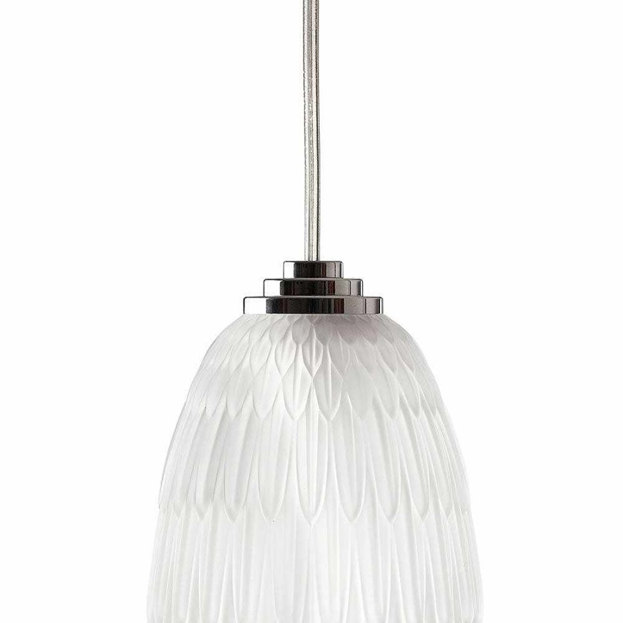 Ceiling Lamps & Lights | Lalique Plumes Ceiling Lamp Clear Crystal/ Chrome Finish