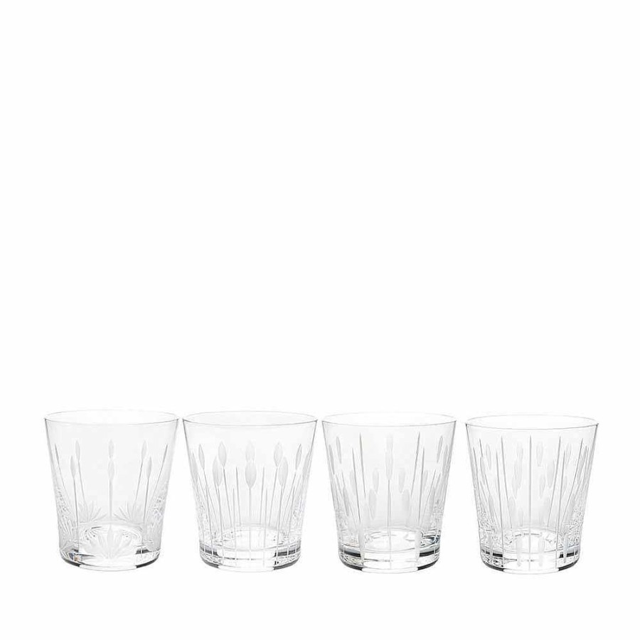 Glasses | Lalique Lotus, 4 Tumblers Set 20 Cl