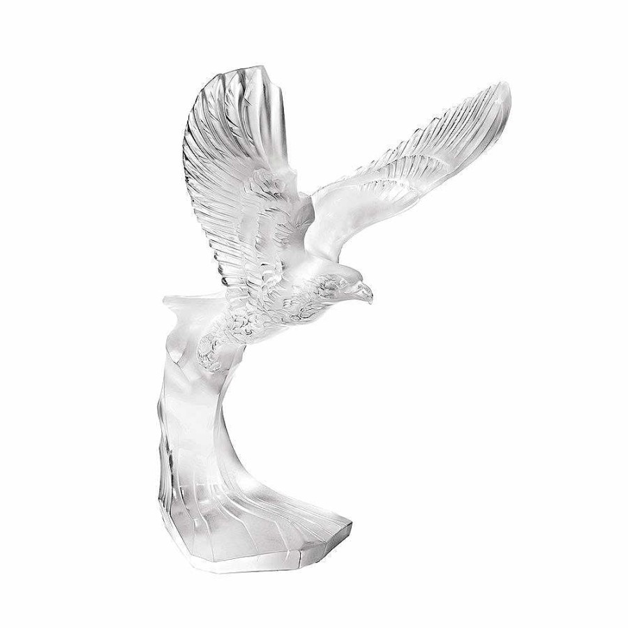 Sculptures | Lalique Golden Eagle Sculpture Clear Crystal