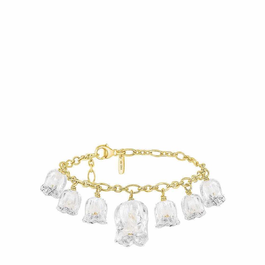 Bracelets | Lalique Muguet Bracelet Clear Crystal/ Vermeil