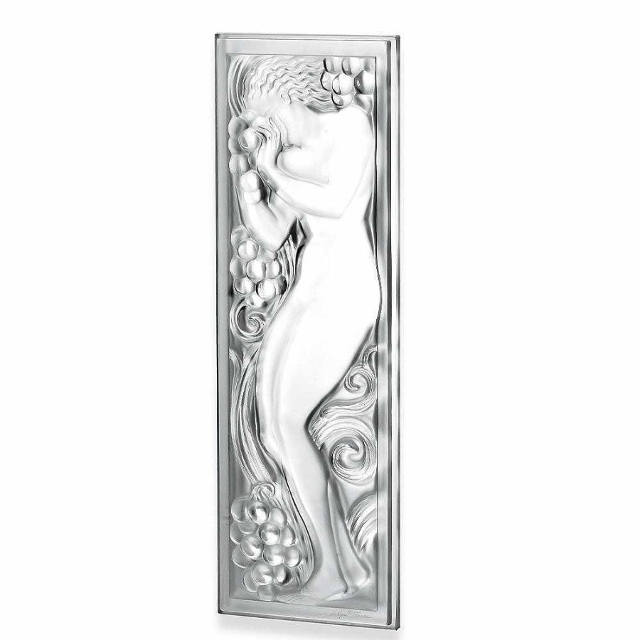 Decorative Panels | Lalique Figurine Et Raisins Decorative Panel Clear Crystal/ Non Mirrored