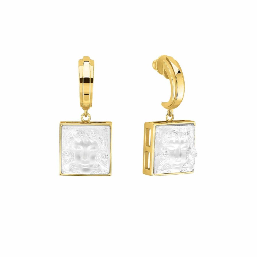 Earrings | Lalique Arethuse Earrings Clear Crystal/ Vermeil