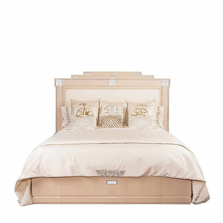 Beds | Lalique Masque De Femme Bed Clear Crystal/ Ivory Silk And Ivory Ash/ Large Size