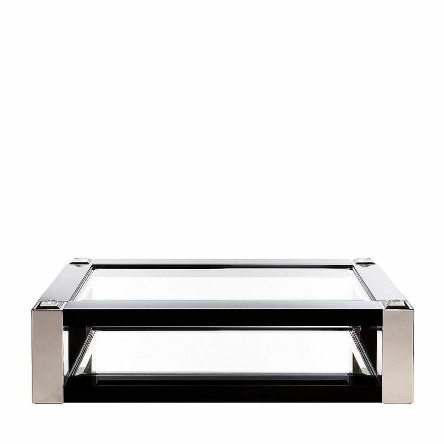 Tables | Lalique Masque De Femme Coffee Table Clear Crystal/ Black Lacquered And Polished Steel