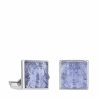 Cufflinks | Lalique Arethuse Cufflinks Sapphire Blue Crystal/ Palladium Finishing